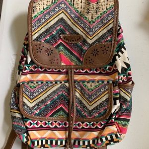 SOLD! Unionbay Colorful Print Canvas Backpack